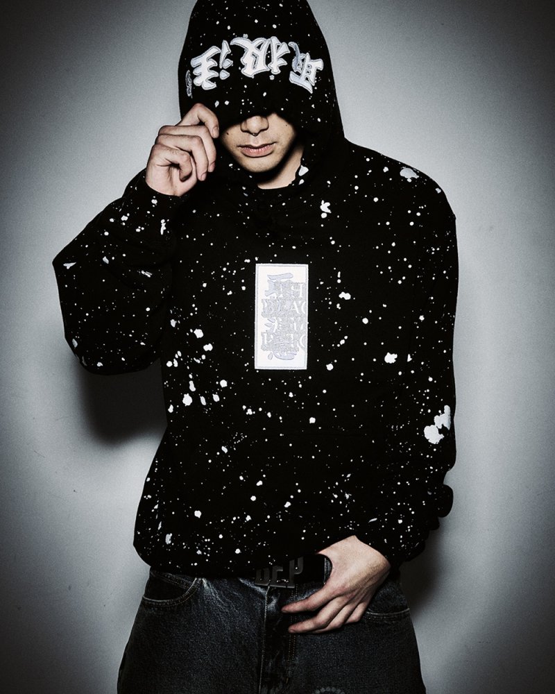 画像3: BlackEyePatch/SPLATTERED REFLECTOR HWC LABEL HOODIE（BLACK）