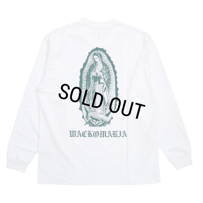 WACKO MARIA/WASHED HEAVY WEIGHT LONG SLEEVE T-SHIRT（WHITE