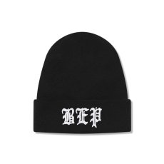 画像1: BlackEyePatch/3 LETTER OE BEANIE（BLACK） (1)