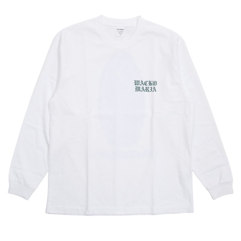 画像1: WACKO MARIA/WASHED HEAVY WEIGHT LONG SLEEVE T-SHIRT（WHITE）［プリント長袖T-26春夏］