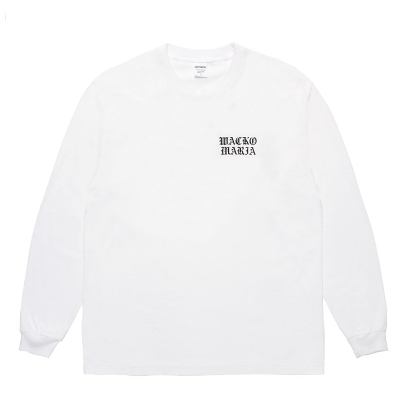 画像1: WACKO MARIA/WASHED HEAVY WEIGHT LONG SLEEVE T-SHIRT（WHITE）［プリント長袖T-26春夏］