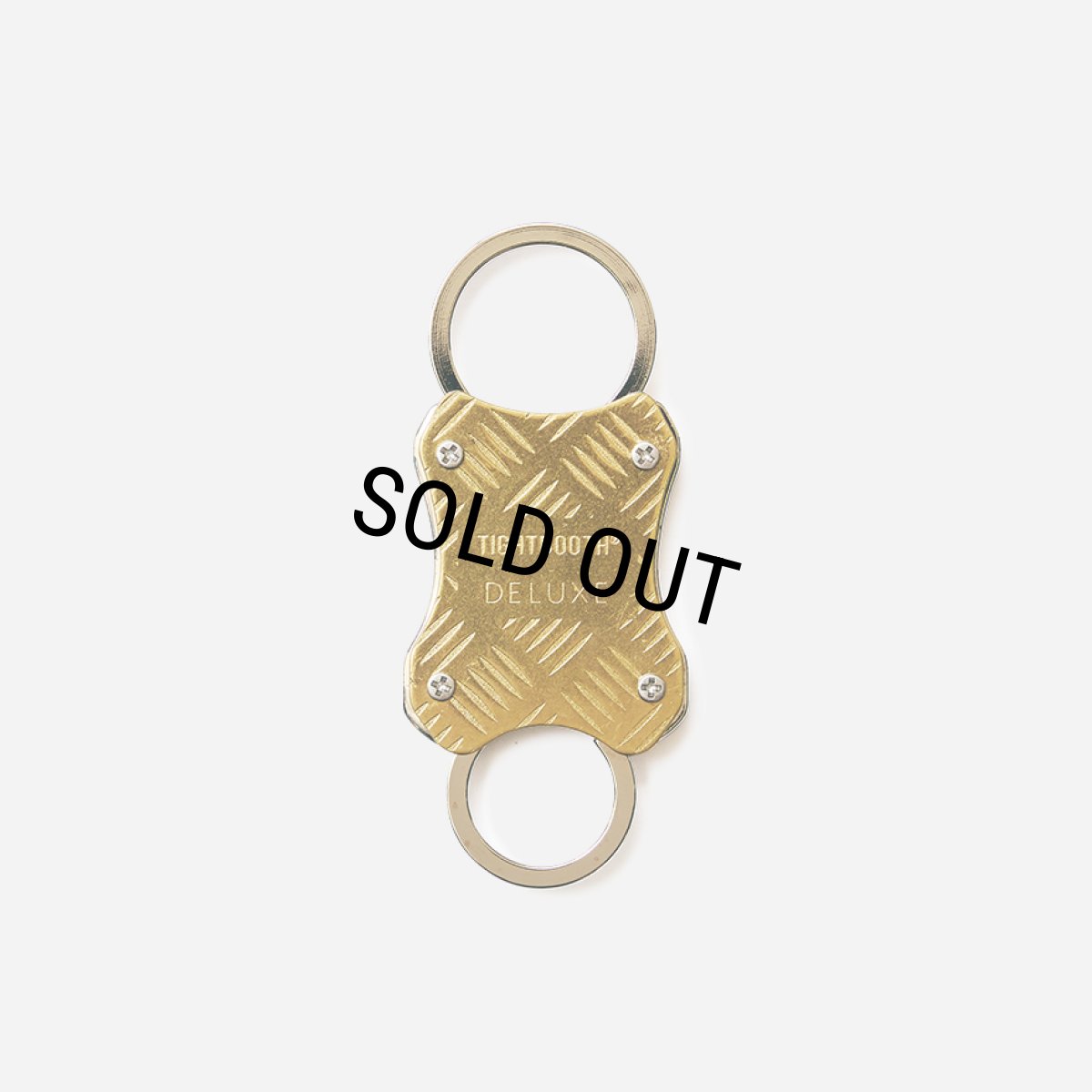 画像1: 【30%OFF】TIGHTBOOTH/CHECKER PLATE CARABINER（×DELUXE）（Brass）［チェッカープレートカラビナ-25冬］ (1)