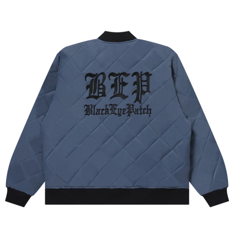 画像2: BlackEyePatch/3 LETTER OE QUILTED JACKET（GRAY）
