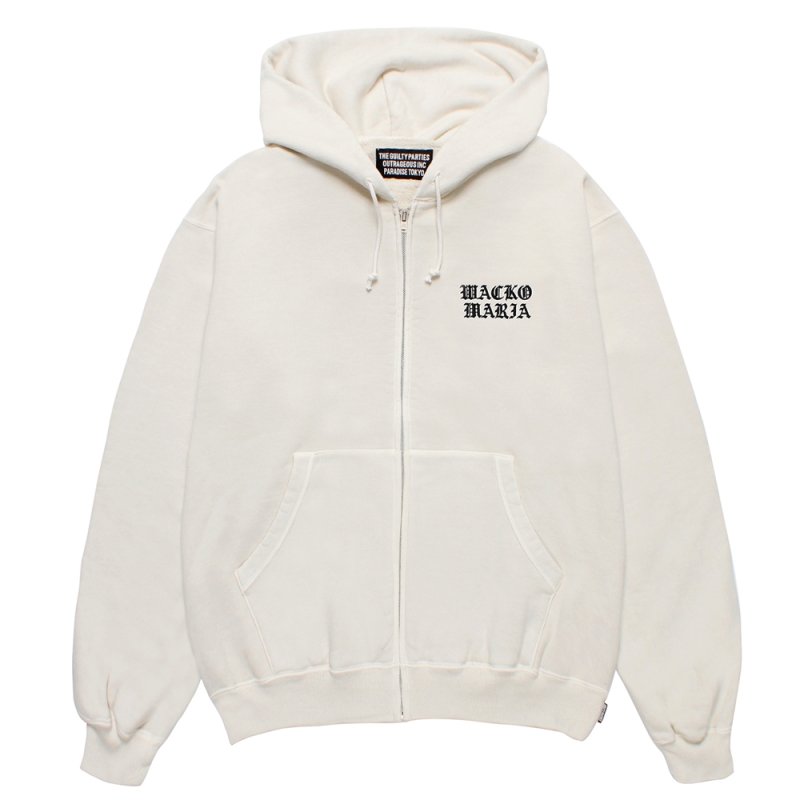 画像1: WACKO MARIA/WASHED HEAVY WEIGHT ZIP HOODED SWEAT SHIRT（IVORY）［ジップアップパーカー-26春夏］