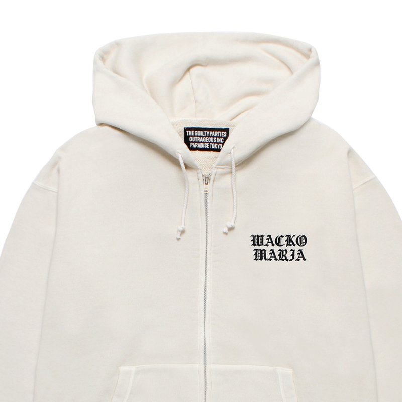 画像2: WACKO MARIA/WASHED HEAVY WEIGHT ZIP HOODED SWEAT SHIRT（IVORY）［ジップアップパーカー-26春夏］