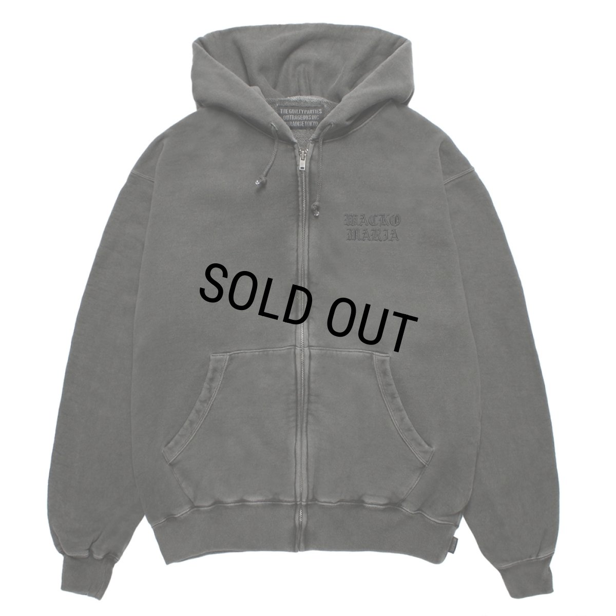 画像1: WACKO MARIA/WASHED HEAVY WEIGHT ZIP HOODED SWEAT SHIRT（GRAY）［ジップアップパーカー-26春夏］ (1)