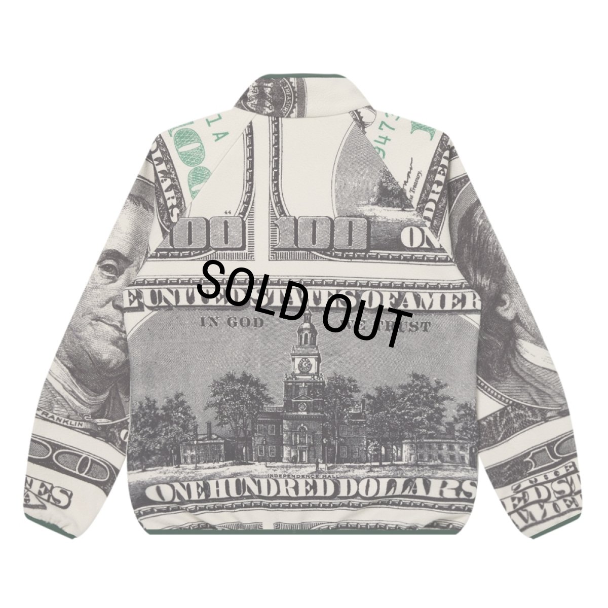 画像2: BlackEyePatch/BIG HUNDEREDS PATTERNED FLEECE JACKET（WHITE） (2)