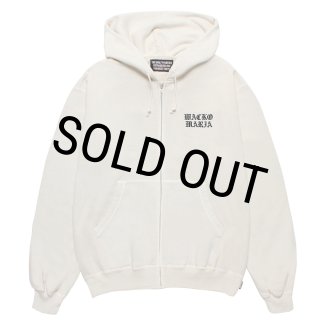 WACKO MARIA/WASHED HEAVY WEIGHT ZIP HOODED SWEAT SHIRT（IVORY