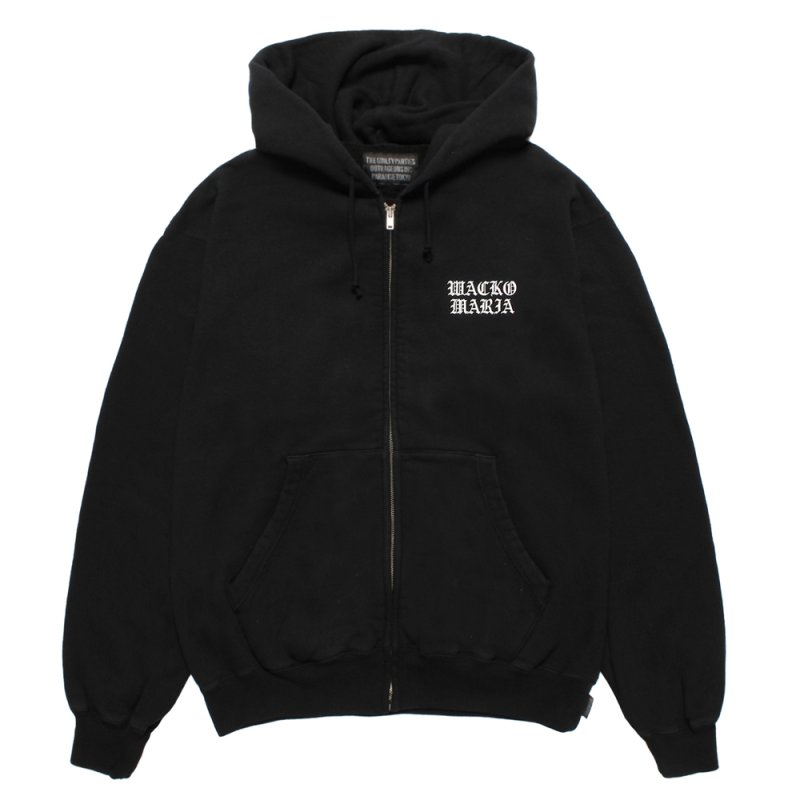 画像1: WACKO MARIA/WASHED HEAVY WEIGHT ZIP HOODED SWEAT SHIRT（BLACK）［ジップアップパーカー-26春夏］
