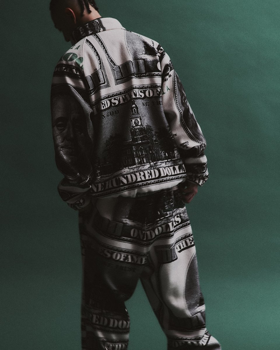 画像4: BlackEyePatch/BIG HUNDEREDS PATTERNED FLEECE JACKET（BLACK） (4)