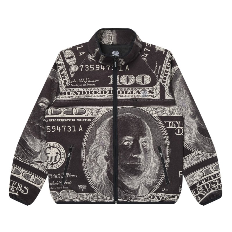 画像1: BlackEyePatch/BIG HUNDEREDS PATTERNED FLEECE JACKET（BLACK）