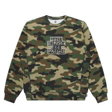 画像1: BlackEyePatch/RHINESTONED OG LABEL CREW SWEAT（WOODLAND CAMO） (1)