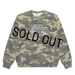 BlackEyePatch/RHINESTONED OG LABEL CREW SWEAT（WOODLAND CAMO） - JONAS
