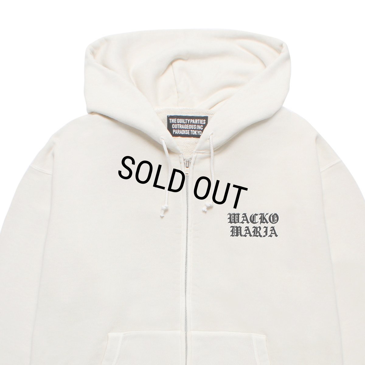 画像2: WACKO MARIA/WASHED HEAVY WEIGHT ZIP HOODED SWEAT SHIRT（IVORY）［ジップアップパーカー-26春夏］ (2)