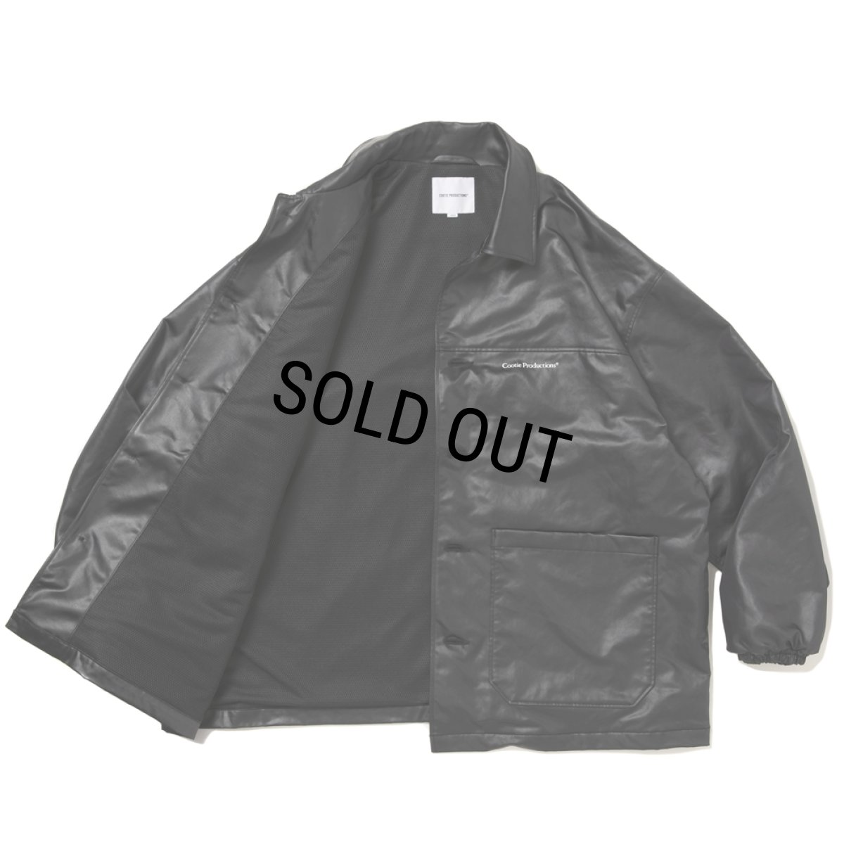 画像3: COOTIE PRODUCTIONS/Damp Coated Satin Car Coat（Black）［ダンプコーテッドサテンカーコート-26春夏］ (3)