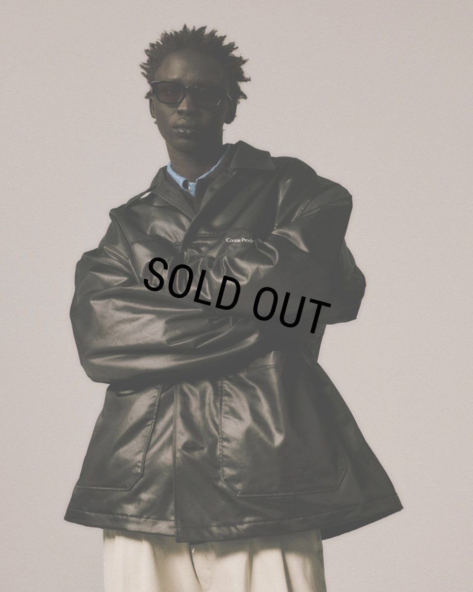 画像8: COOTIE PRODUCTIONS/Damp Coated Satin Car Coat（Black）［ダンプコーテッドサテンカーコート-26春夏］ (8)