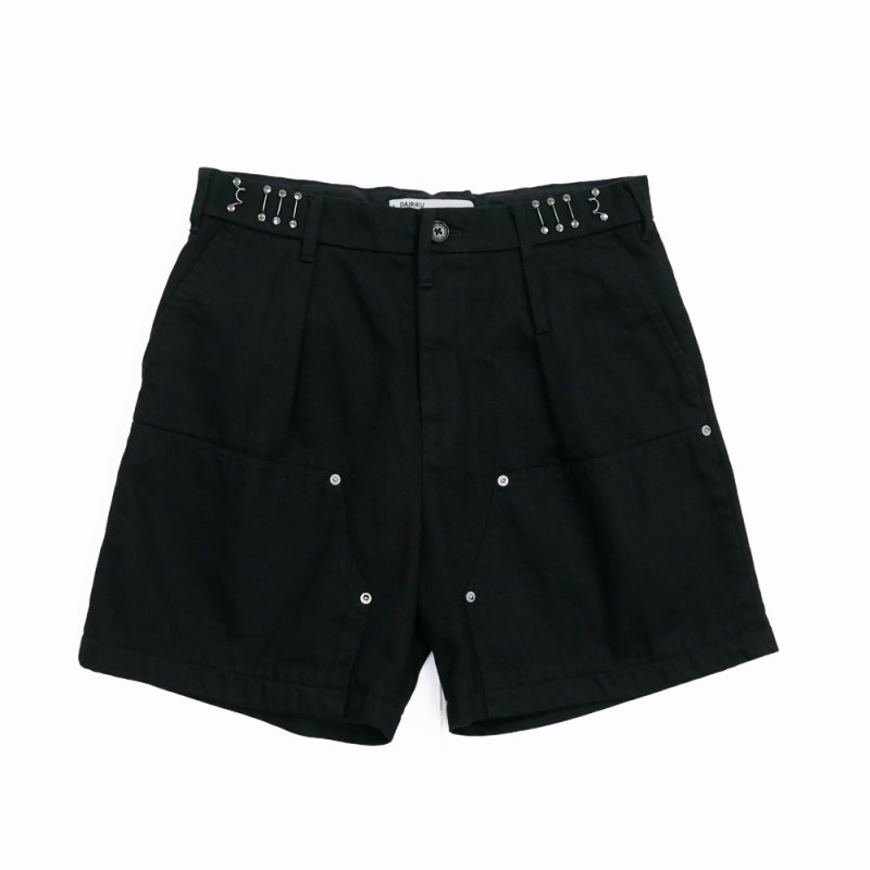 画像1: DAIRIKU/Chino Half Painter Pants（Black）［チノハーフペインターパンツ-26春夏］