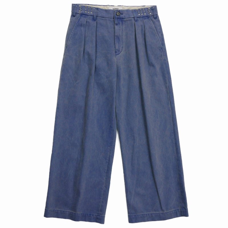 画像1: DAIRIKU/Wide Two Tuck Chino Pants（Blue）［ワイドツータックチノパン-26春夏］