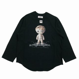 DAIRIKU/BUTTON EYE DOLL Raglan Tag Tour Tee（Black）［ラグランタグ