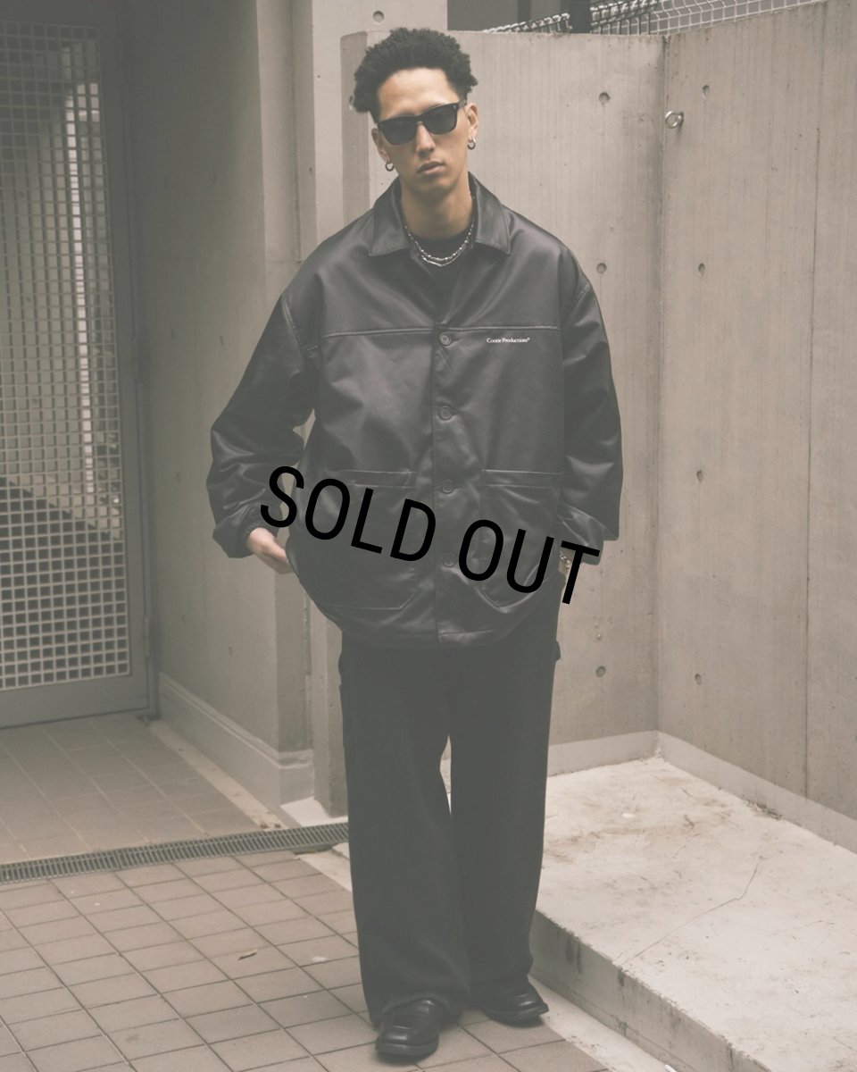 画像7: COOTIE PRODUCTIONS/Damp Coated Satin Car Coat（Black）［ダンプコーテッドサテンカーコート-26春夏］ (7)