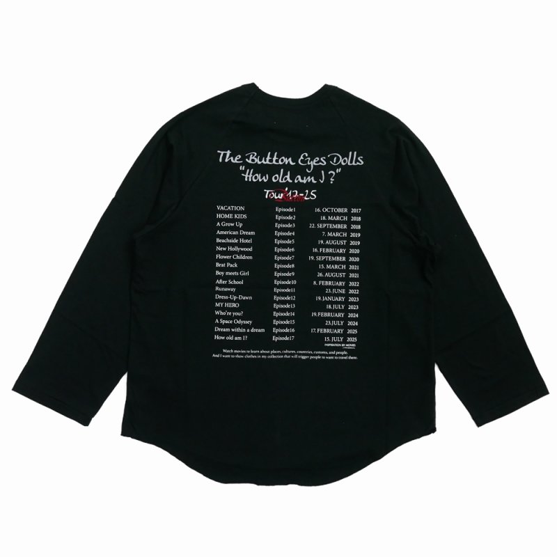 画像2: DAIRIKU/BUTTON EYE DOLL Raglan Tag Tour Tee（Black）［ラグランタグツアーT-26春夏］