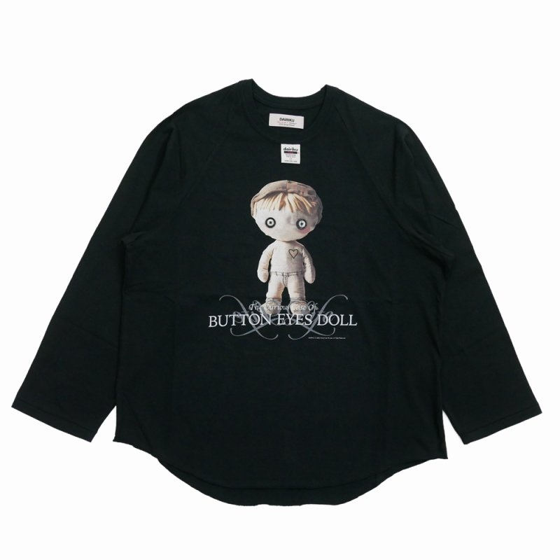 画像1: DAIRIKU/BUTTON EYE DOLL Raglan Tag Tour Tee（Black）［ラグランタグツアーT-26春夏］