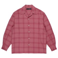 画像1: WACKO MARIA/OMBRE CHECK OPEN COLLAR SHIRT（PINK）［オンブレチェックオープンカラーシャツ-26春夏］ (1)