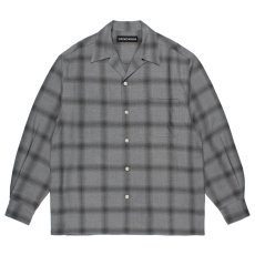 画像1: WACKO MARIA/OMBRE CHECK OPEN COLLAR SHIRT（GRAY）［オンブレチェックオープンカラーシャツ-26春夏］ (1)