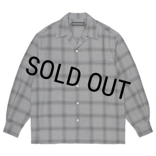 WACKO MARIA/OMBRE CHECK OPEN COLLAR SHIRT（GRAY）［オンブレ