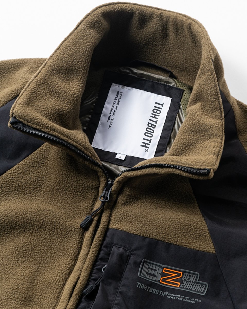 画像4: TIGHTBOOTH/NYLON PANEL FLEECE JKT（×紅桜）（Olive）［ナイロンパネルフリースJKT-25冬］ (4)