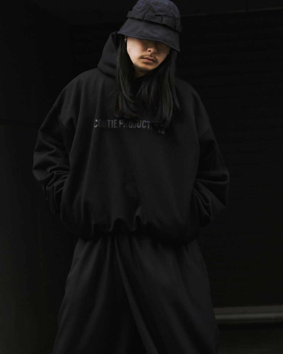 画像9: COOTIE PRODUCTIONS/Swallow Rib Sweat Hoodie（Black）［スワローリブスウェットフーディー-26春夏］ (9)