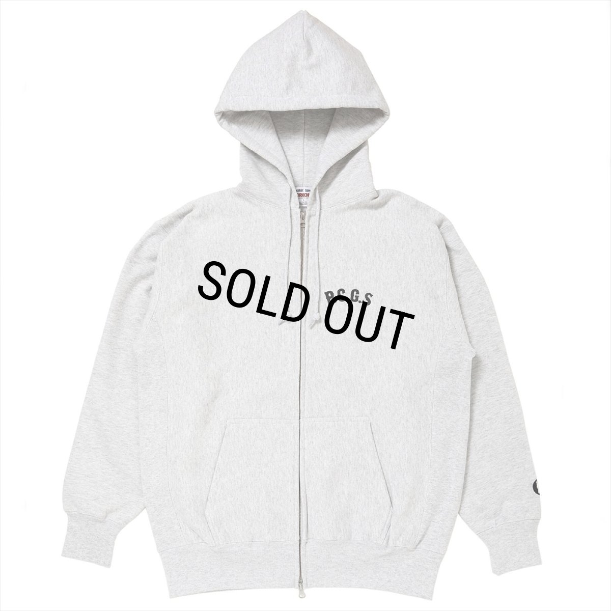 画像2: PORKCHOP/CIRCLE PORK ZIP UP HOODIE（ASH）［サークルポークジップアップフーディー-25秋冬］ (2)