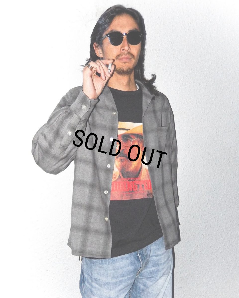 画像3: WACKO MARIA/OMBRE CHECK OPEN COLLAR SHIRT（GRAY）［オンブレチェックオープンカラーシャツ-26春夏］ (3)