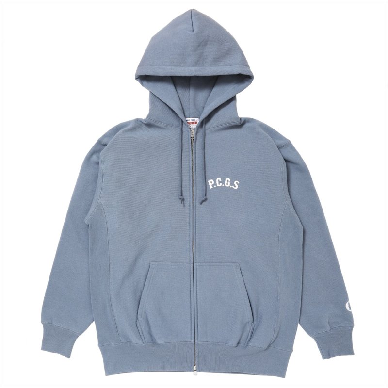 画像1: PORKCHOP/CIRCLE PORK ZIP UP HOODIE（STONE BLUE）［サークルポークジップアップフーディー-25秋冬］