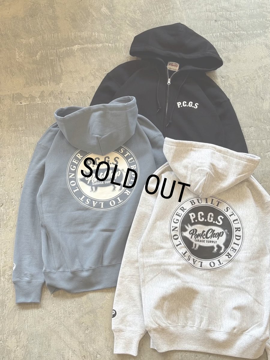画像9: PORKCHOP/CIRCLE PORK ZIP UP HOODIE（STONE BLUE）［サークルポークジップアップフーディー-25秋冬］ (9)