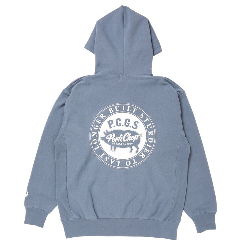 画像2: PORKCHOP/CIRCLE PORK ZIP UP HOODIE（STONE BLUE）［サークルポークジップアップフーディー-25秋冬］