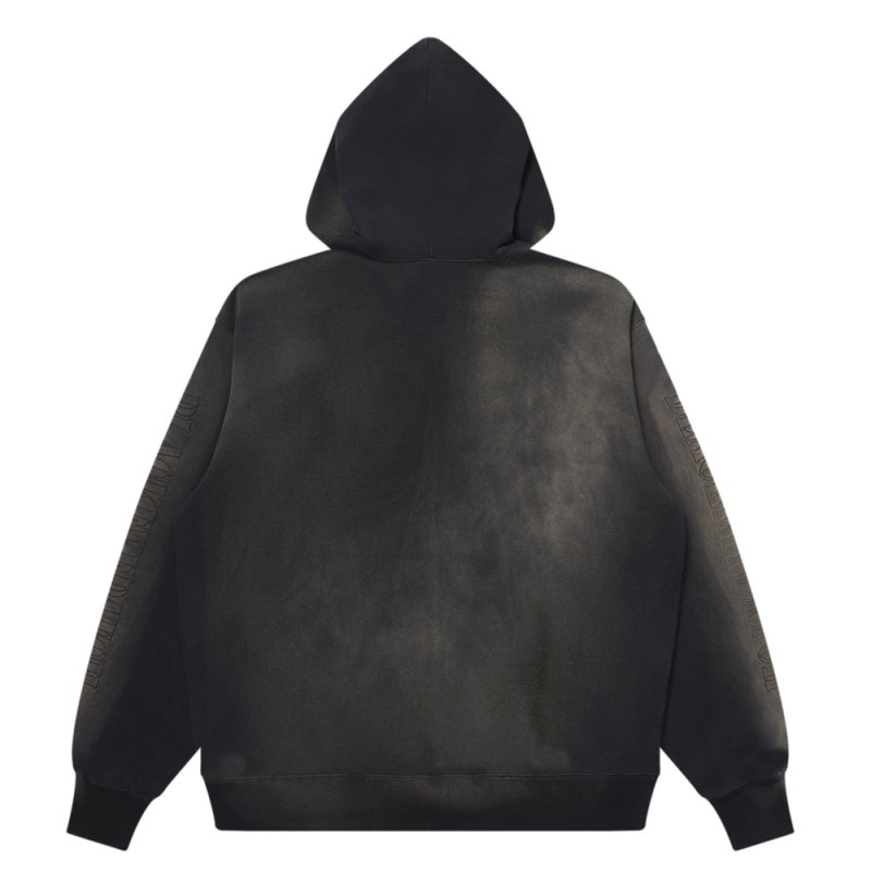 画像2: BlackEyePatch/STENCIL LOGO EMBROIDERED FADED HOODIE（BLACK）