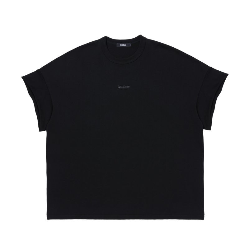画像1: ANTIDOTE BUYERS CLUB/ASIC Heavy Weight Oversized Cutoff Tee（Pure Black）