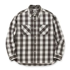 画像1: CALEE/VINTAGE TYPE BLOCK CHECK SH（BLACK/WHITE）［ブロックチェックシャツ-26春夏］ (1)