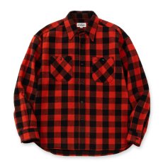 画像1: CALEE/VINTAGE TYPE BLOCK CHECK SH（BLACK/RED）［ブロックチェックシャツ-26春夏］ (1)