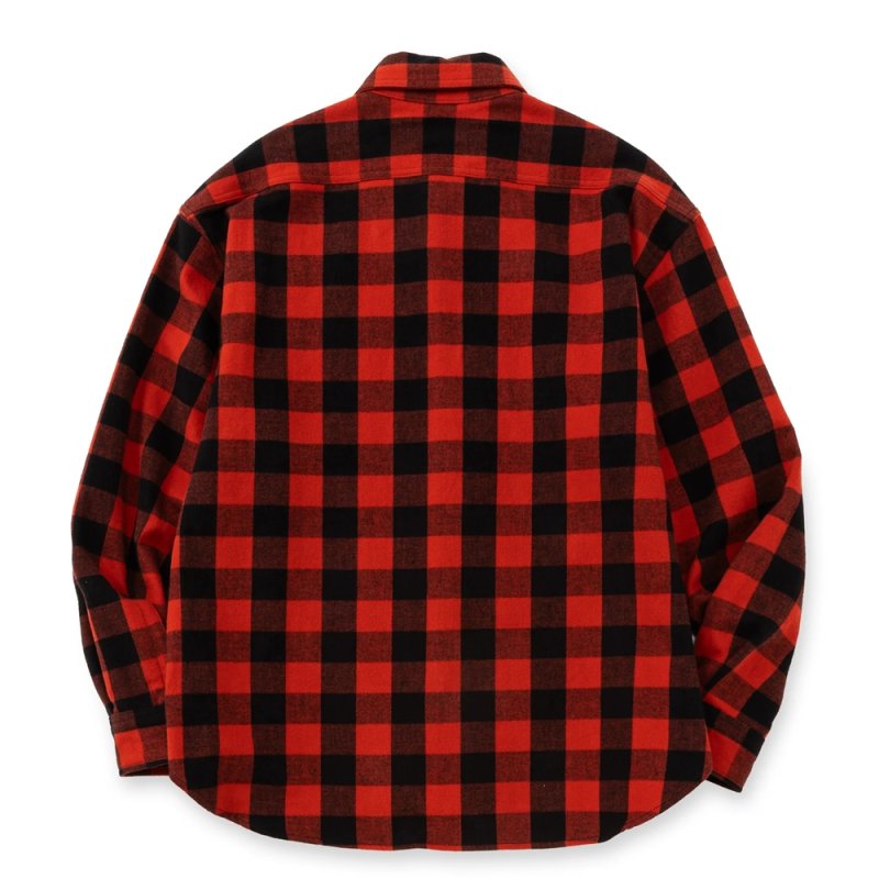 画像2: CALEE/VINTAGE TYPE BLOCK CHECK SH（BLACK/RED）［ブロックチェックシャツ-26春夏］