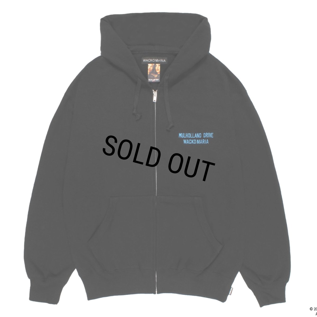 画像2: WACKO MARIA/MULHOLLAND DRIVE / HEAVY WEIGHT ZIP HOODED SWEAT SHIRT（BLACK）［ジップアップパーカー-26春夏］ (2)