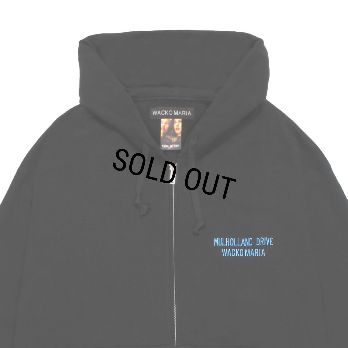 画像3: WACKO MARIA/MULHOLLAND DRIVE / HEAVY WEIGHT ZIP HOODED SWEAT SHIRT（BLACK）［ジップアップパーカー-26春夏］ (3)