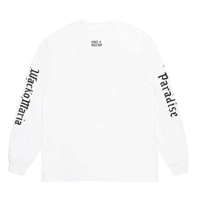 画像2: WACKO MARIA/WASHED HEAVY WEIGHT LONG SLEEVE T-SHIRT（WHITE）［プリント+刺繍長袖T-26春夏］