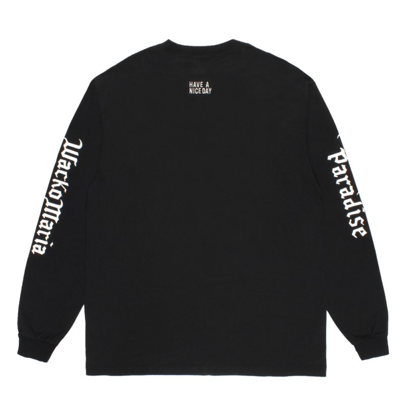 画像2: WACKO MARIA/WASHED HEAVY WEIGHT LONG SLEEVE T-SHIRT（BLACK）［プリント+刺繍長袖T-26春夏］