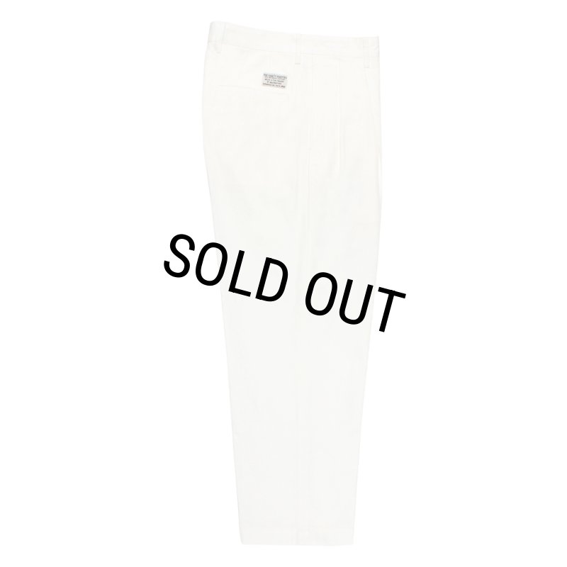 WACKO MARIA/DOUBLE PLEATED CHINO TROUSERS（WHITE）［ツータックチノ