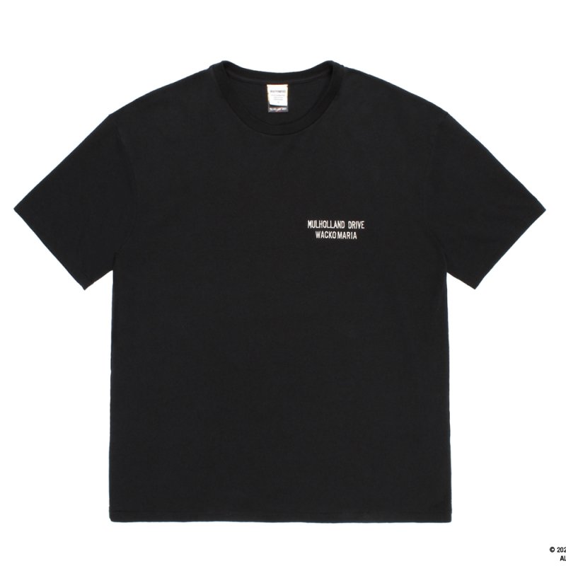 画像1: WACKO MARIA/MULHOLLAND DRIVE / WASHED HEAVY WEIGHT T-SHIRT（BLACK）［プリント+刺繍T-26春夏］