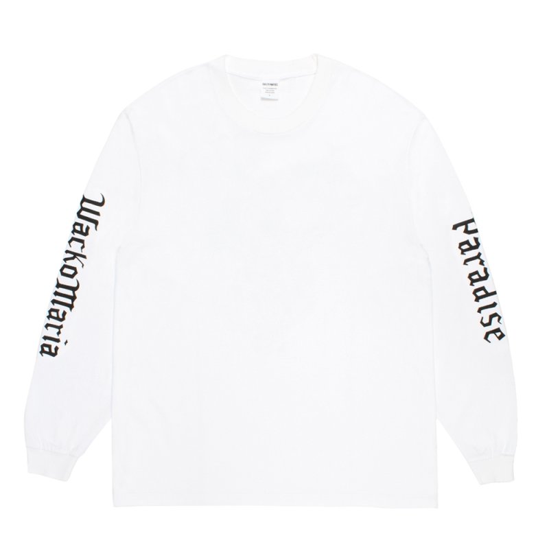 画像1: WACKO MARIA/WASHED HEAVY WEIGHT LONG SLEEVE T-SHIRT（WHITE）［プリント+刺繍長袖T-26春夏］