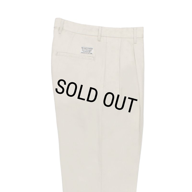 WACKO MARIA/DOUBLE PLEATED CHINO TROUSERS（BEIGE）［ツータックチノ