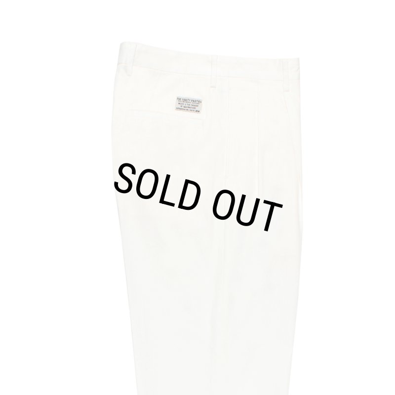 WACKO MARIA/DOUBLE PLEATED CHINO TROUSERS（WHITE）［ツータックチノ